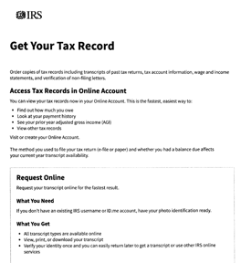 Get Your Tax Record